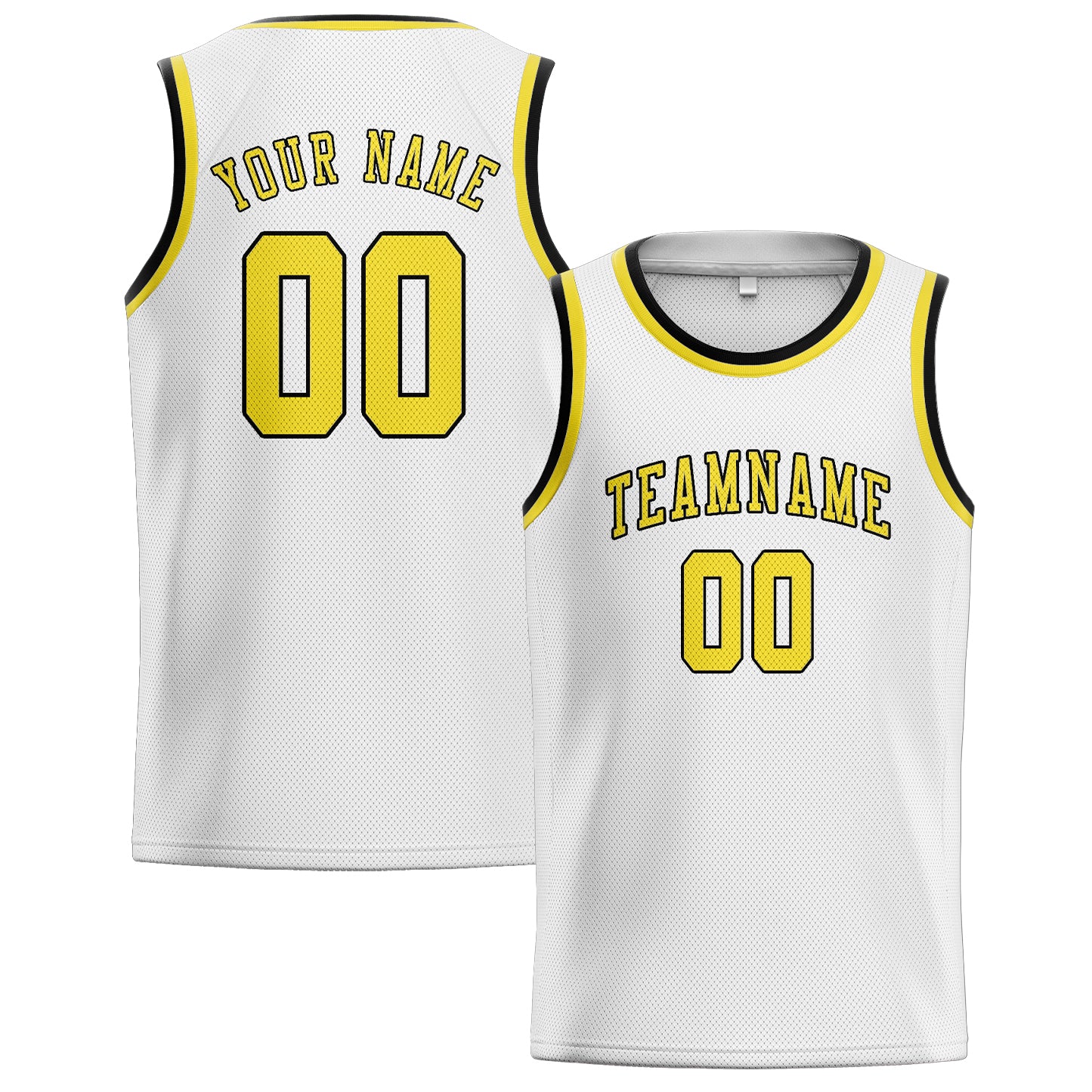Benutzerdefiniertes Professionelles Weiß Blassgelb Basketballtrikot