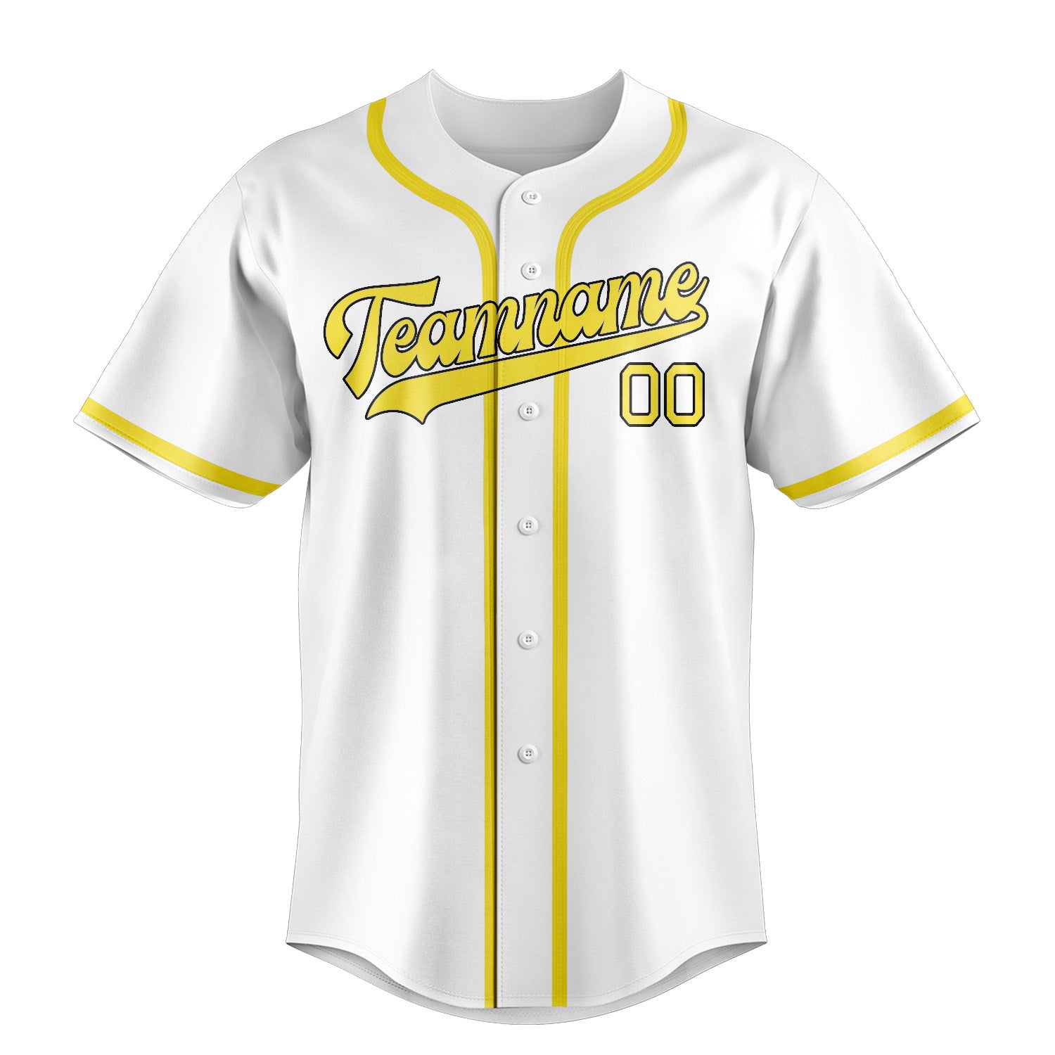Maglia da baseball professionale personalizzata bianca giallo pallido