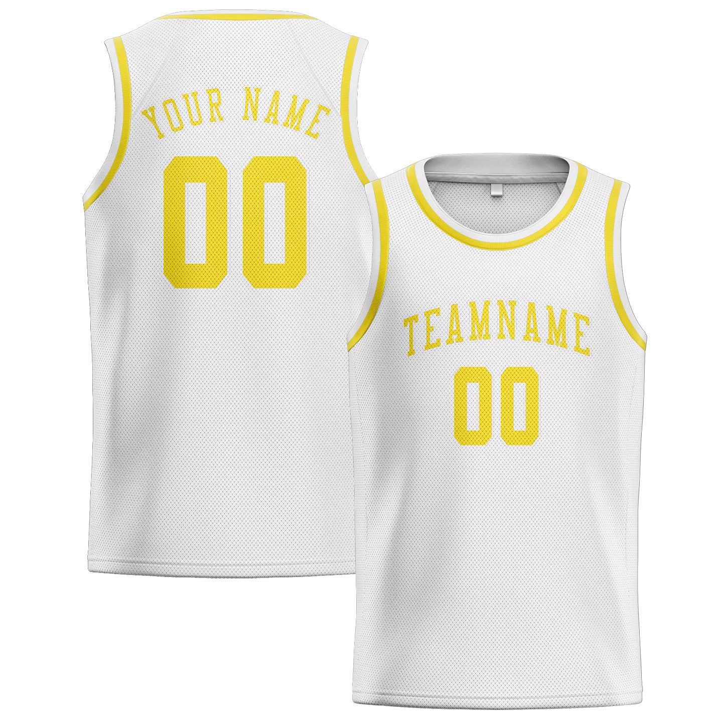 Benutzerdefiniertes Professionelles Weiß Blassgelb Basketballtrikot