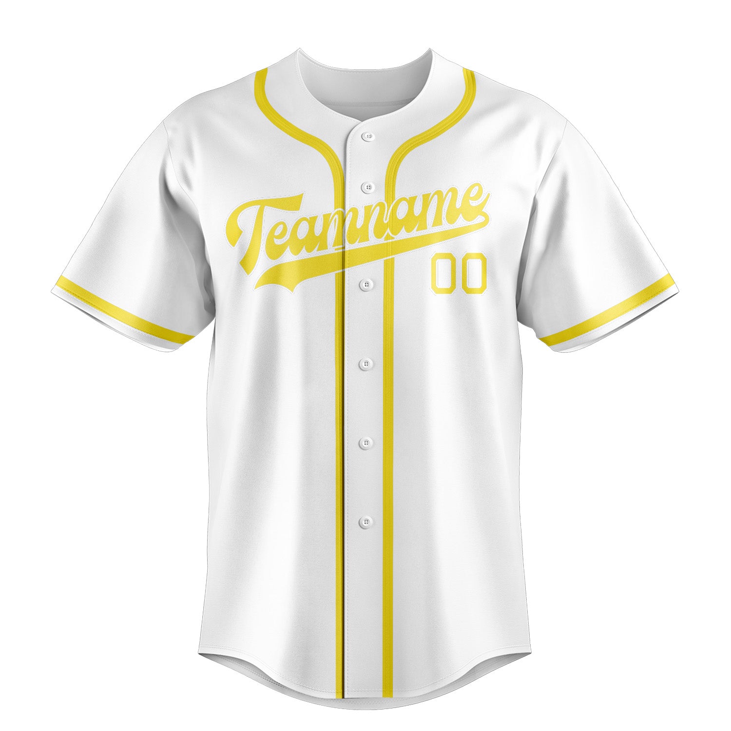 Maglia da baseball professionale personalizzata bianca giallo pallido