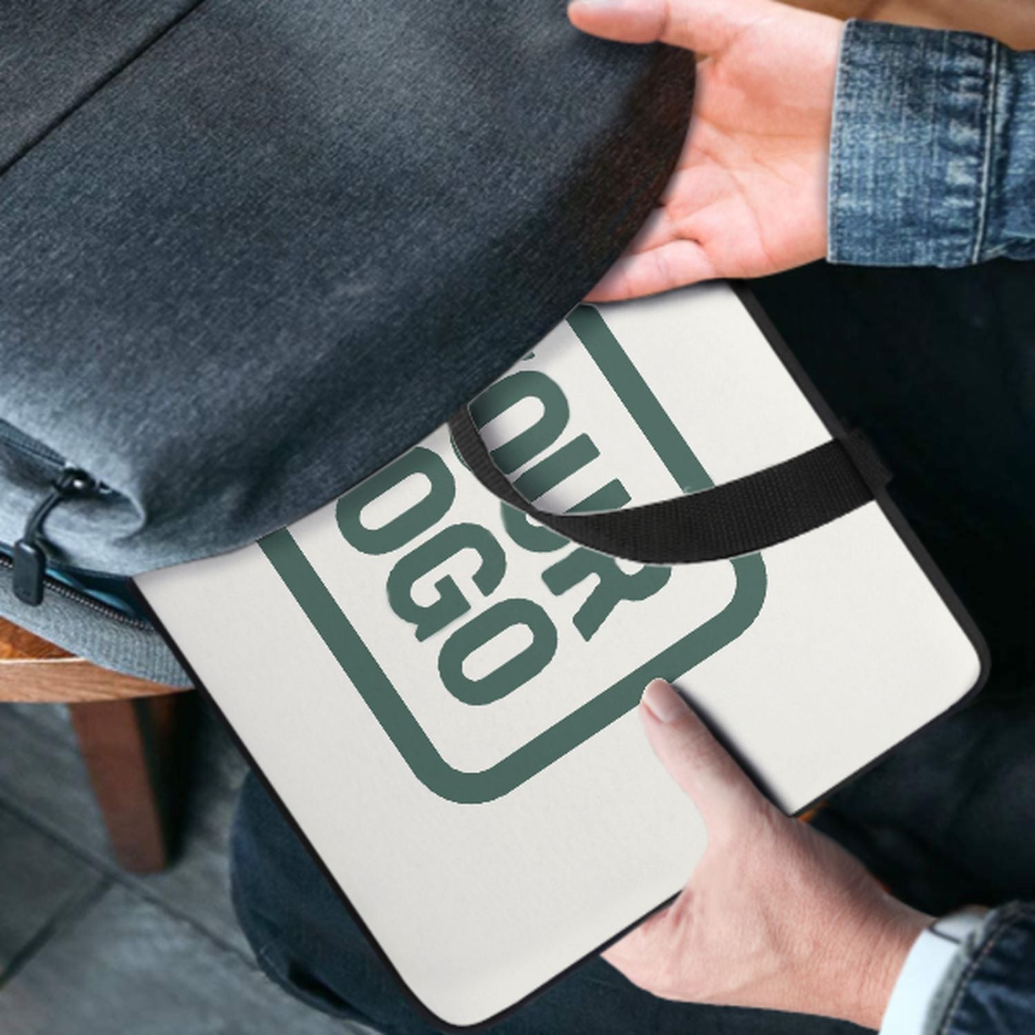 Maßgeschneidertes Weiß Blue Green Laptop Tasche
