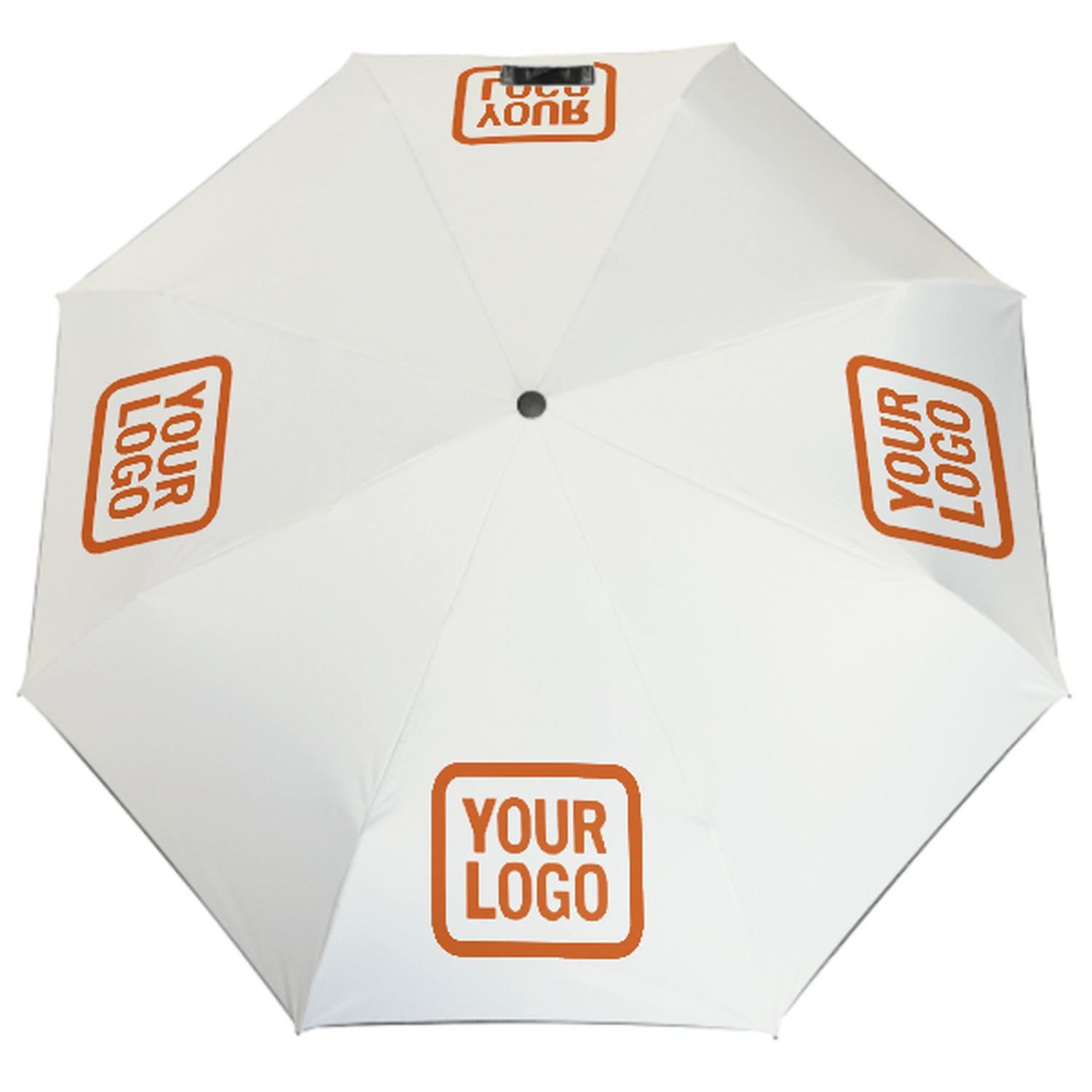Maßgeschneidertes Weiß Orange Automatik-Regenschirm