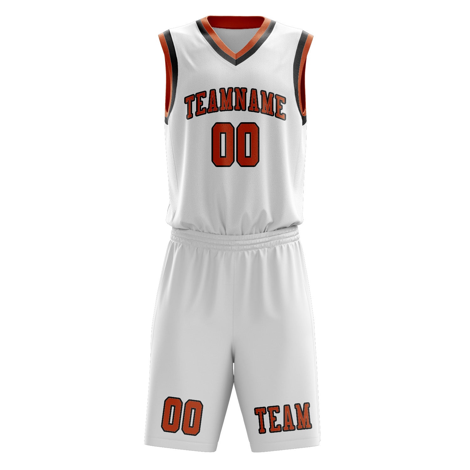 Benutzerdefiniertes Professionelles Weiß Orange Basketballtrikot-Set