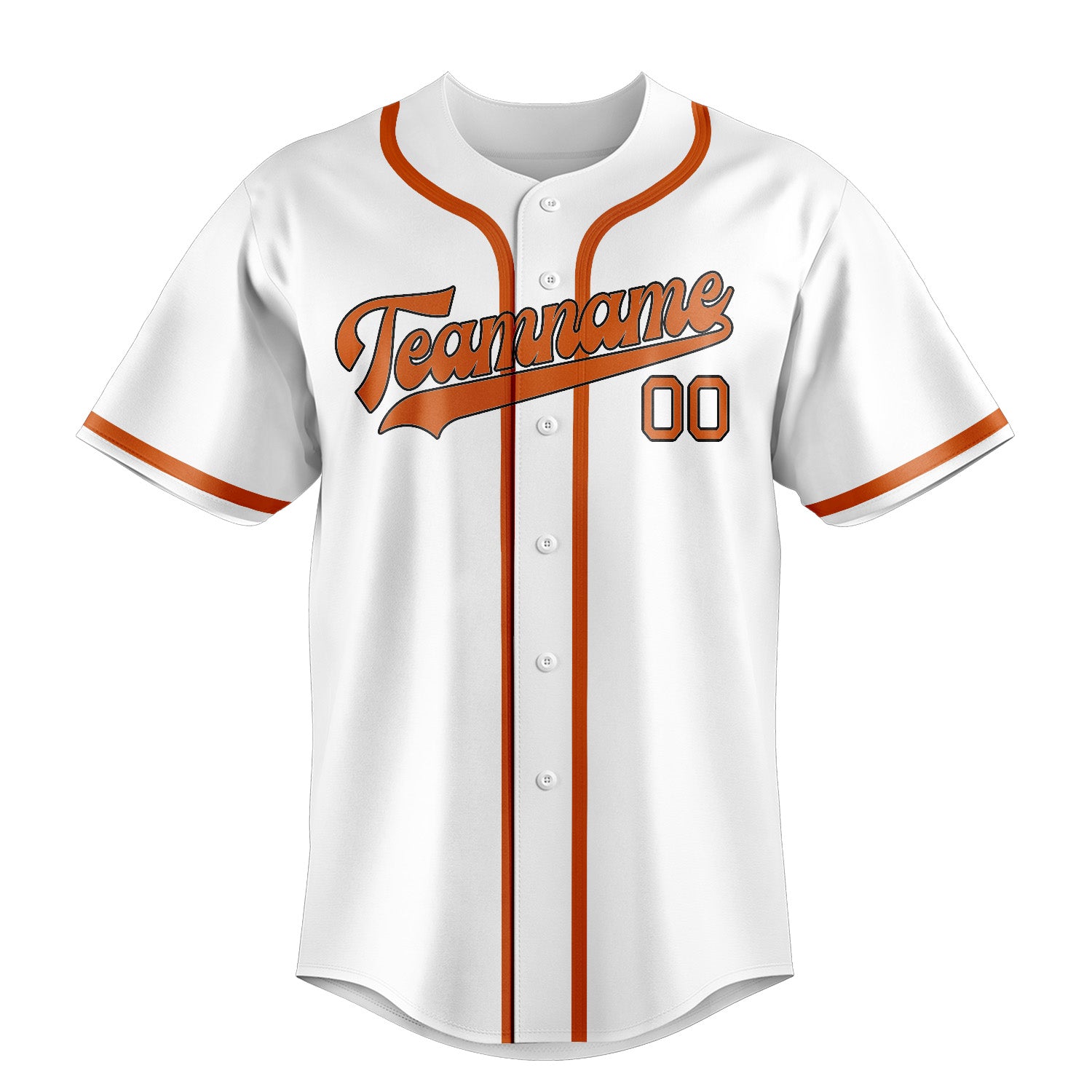 Maglia da baseball professionale bianca e arancione personalizzata
