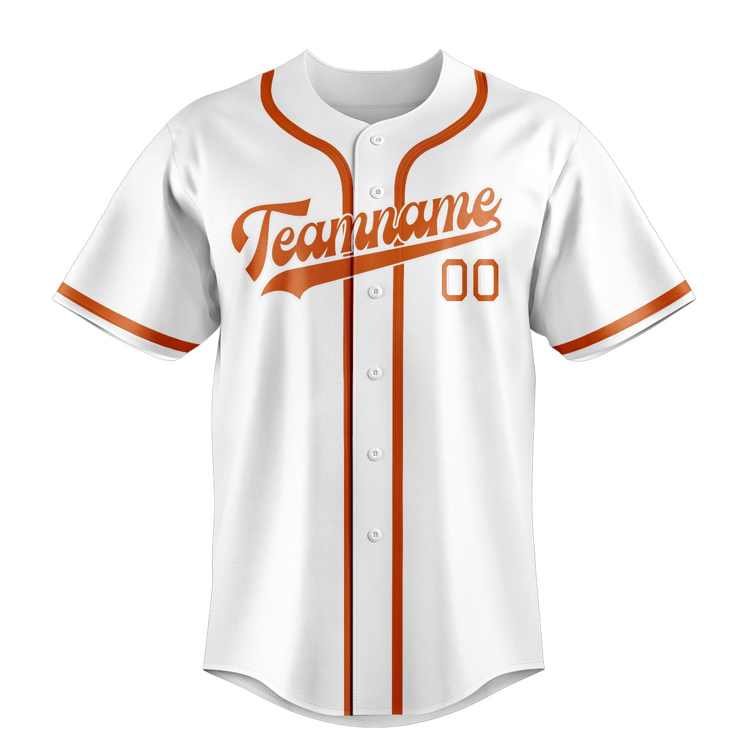 Maglia da baseball professionale bianca e arancione personalizzata