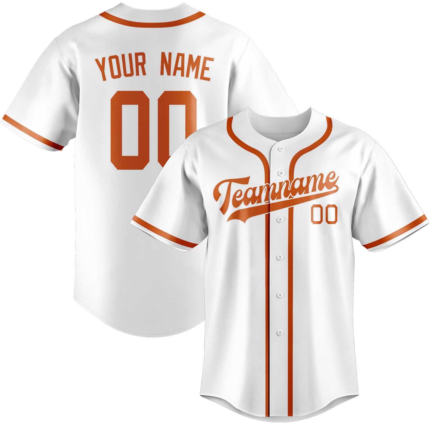 Maglia da baseball professionale bianca e arancione personalizzata