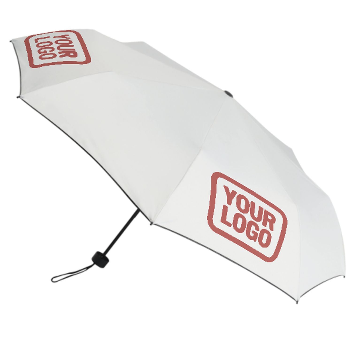 Maßgeschneidertes Weiß Kupferrose Automatik-Regenschirm