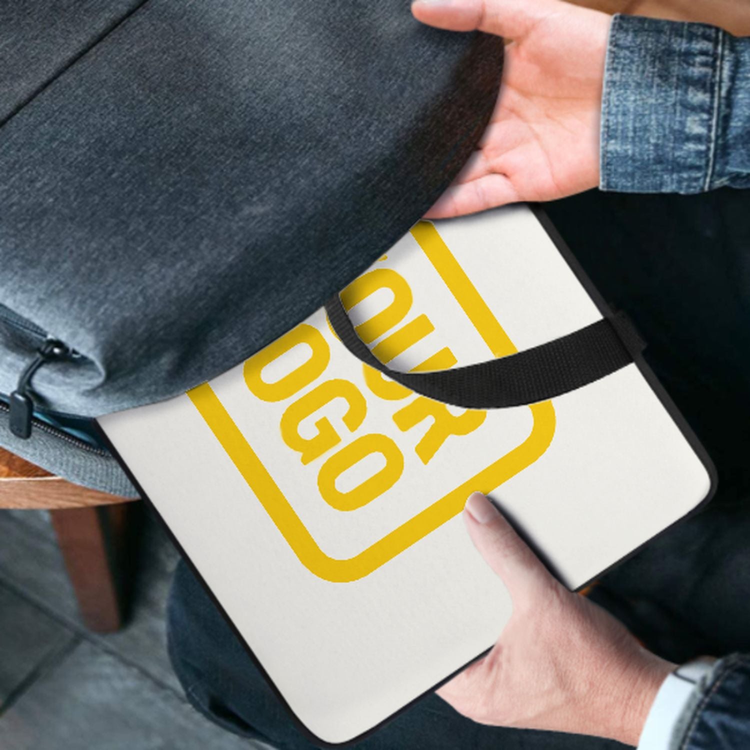 Borsa per laptop personalizzata in oro bianco