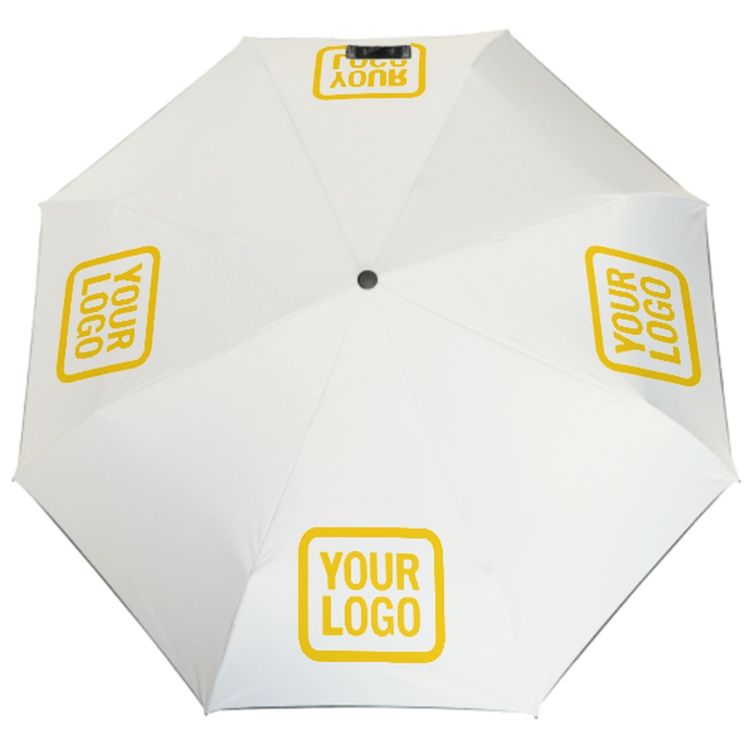 Maßgeschneidertes Weiß Gold Automatik-Regenschirm