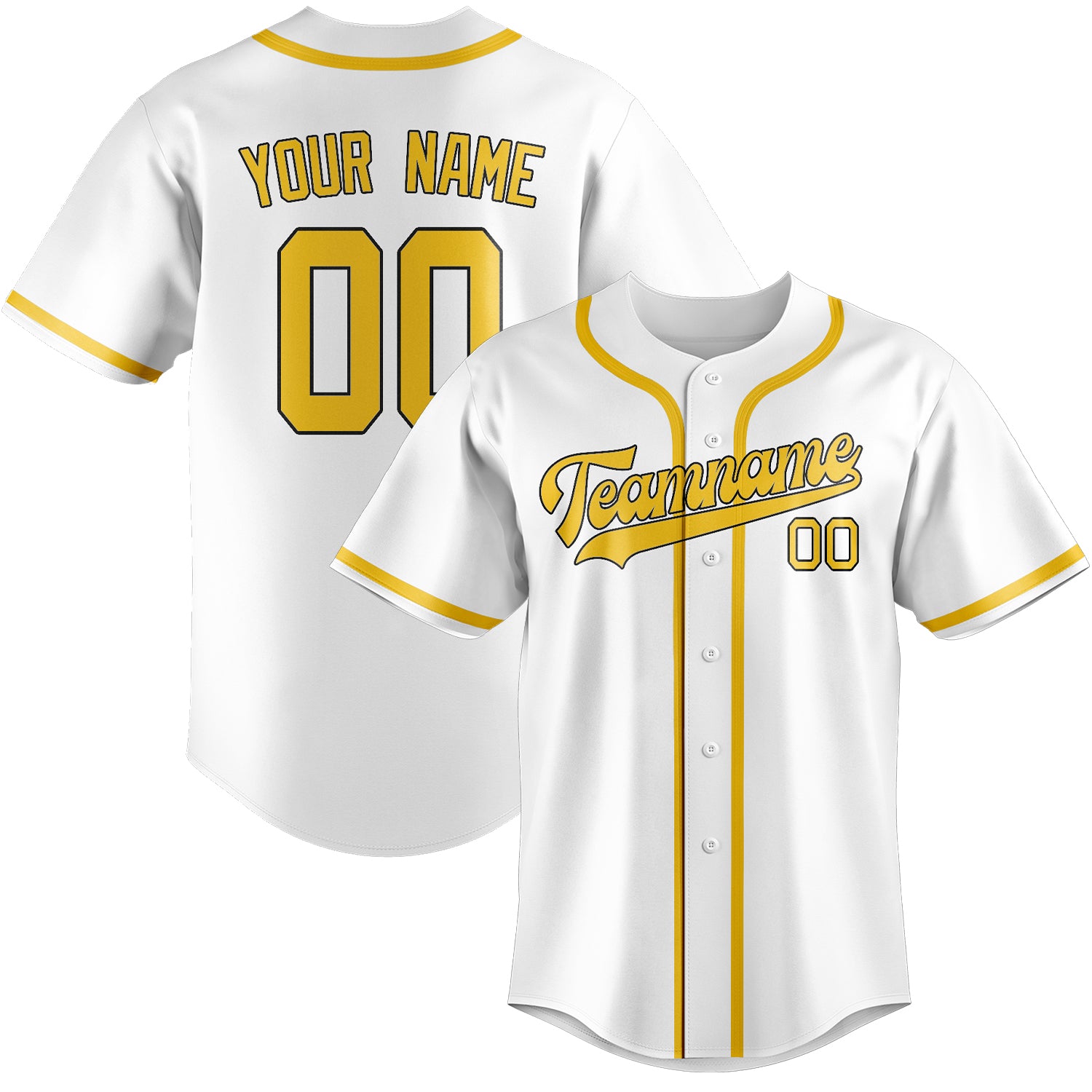Maglia da baseball personalizzata professionale in oro bianco