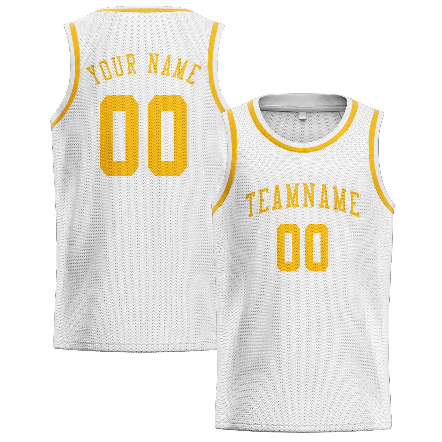 Benutzerdefiniertes Professionelles Weiß Gold Basketballtrikot