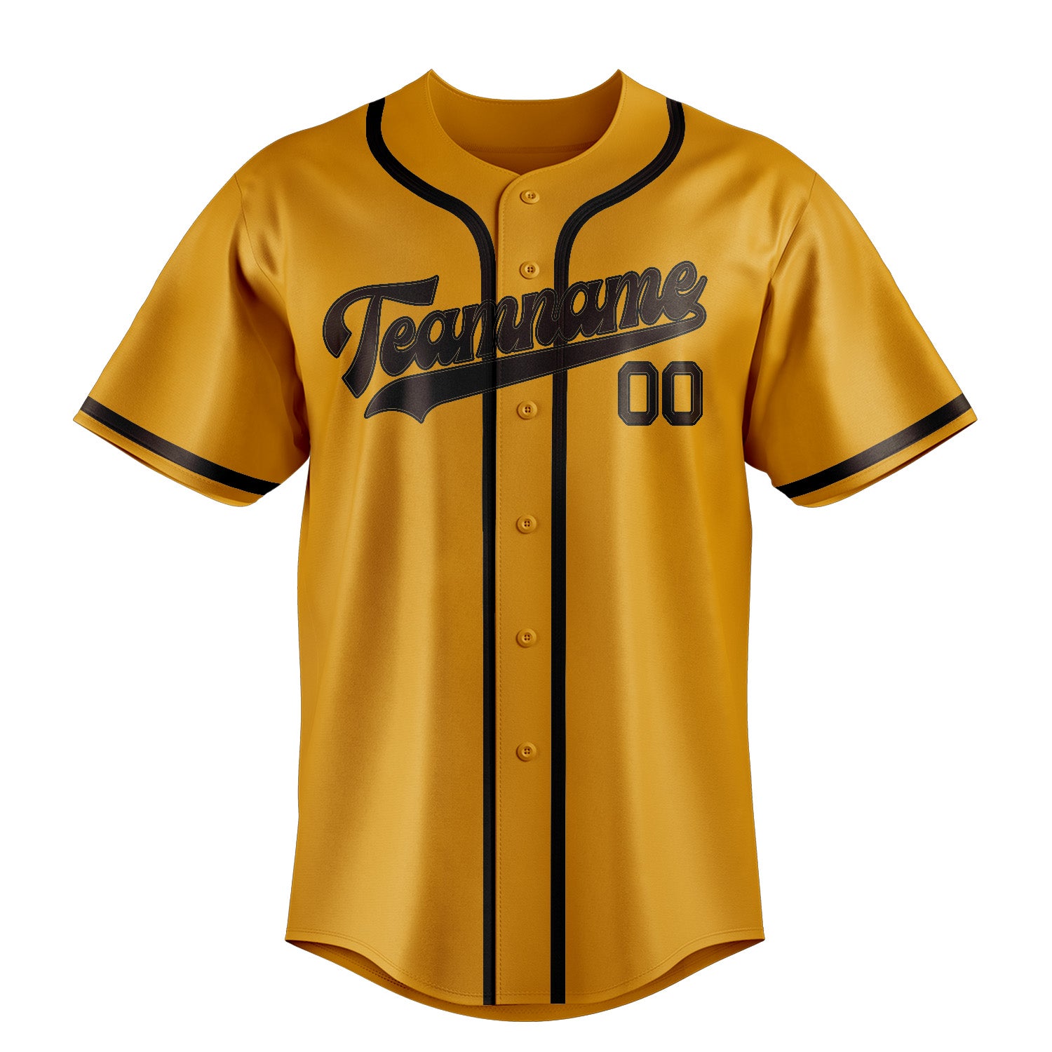 Benutzerdefiniertes Professionelles Gelb Braun Baseballtrikot