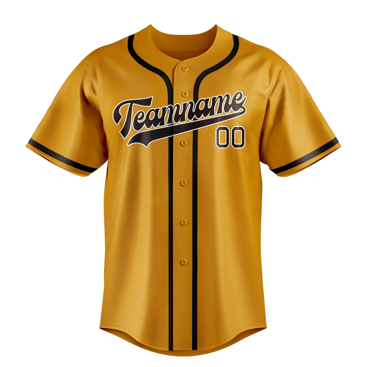 Benutzerdefiniertes Professionelles Gelb Braun Baseballtrikot