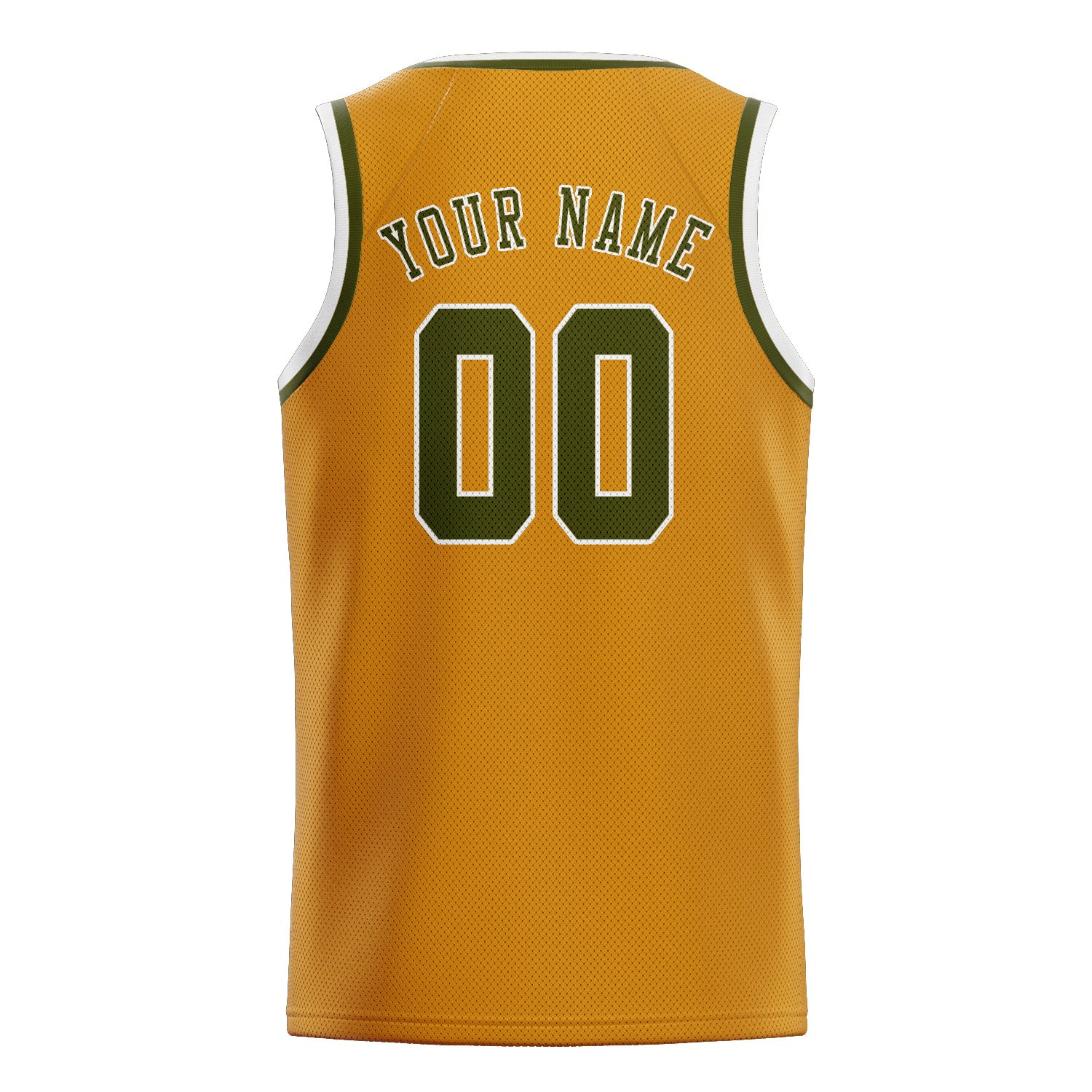 Benutzerdefiniertes Professionelles Gelb Dunkles Oliv Basketballtrikot