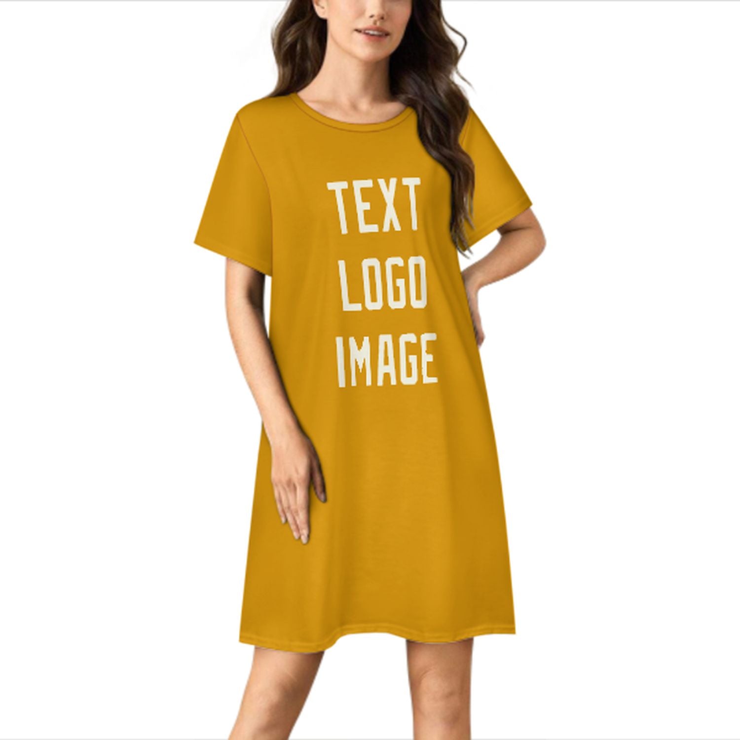 Maßgeschneidertes Gelb Beige Nachthemd
