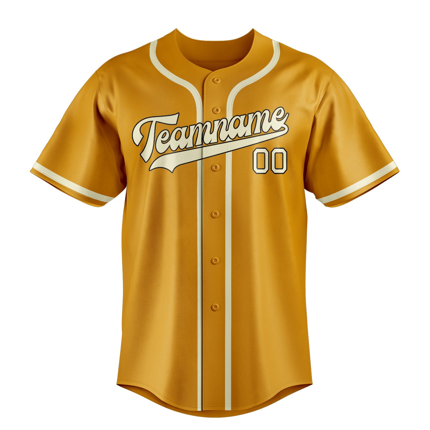Benutzerdefiniertes Professionelles Gelb Beige Baseballtrikot