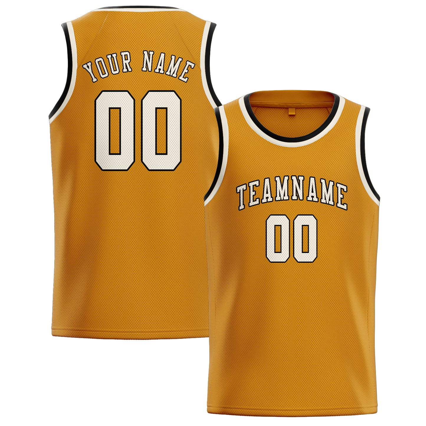 Benutzerdefiniertes Professionelles Gelb Beige Basketballtrikot