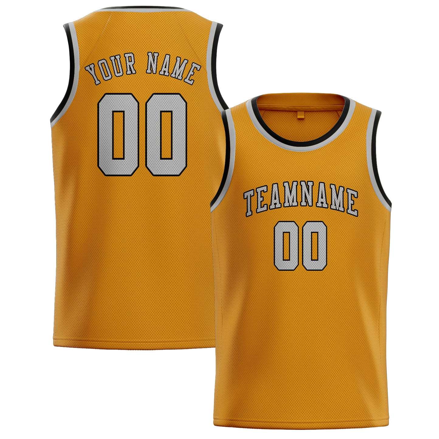 Benutzerdefiniertes Professionelles Gelb Grau Basketballtrikot