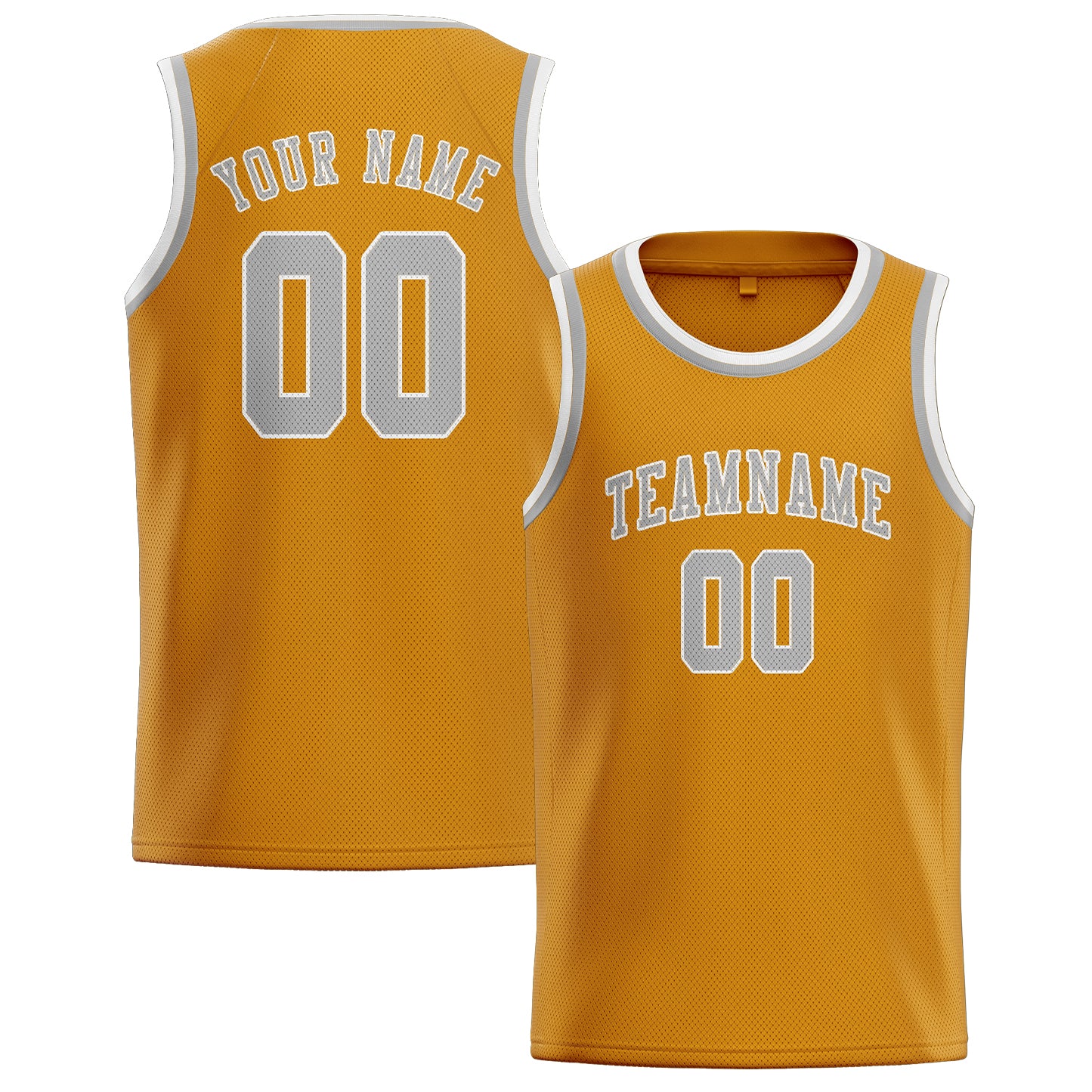 Benutzerdefiniertes Professionelles Gelb Grau Basketballtrikot