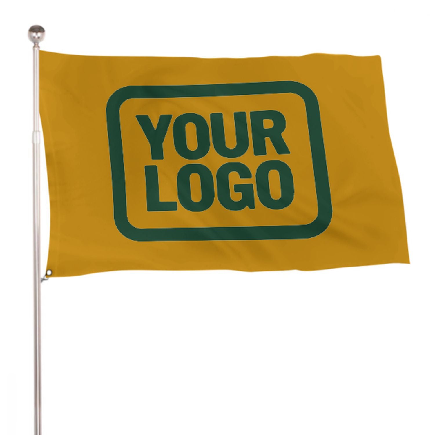 Maßgeschneidertes Gelb Moosgrün Flagge