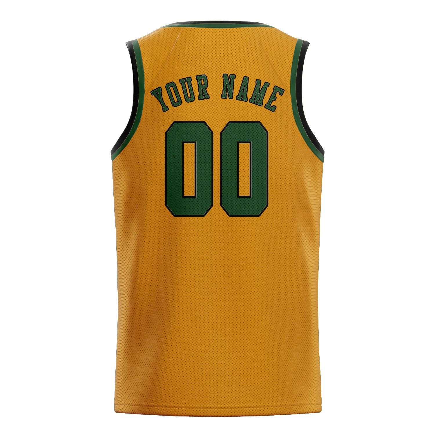 Benutzerdefiniertes Professionelles Gelb Tannengrün Basketballtrikot