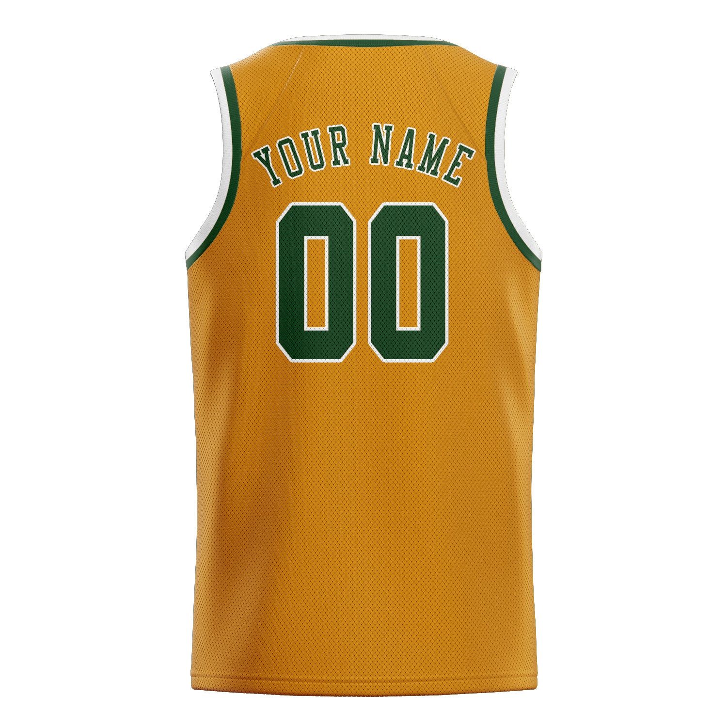 Benutzerdefiniertes Professionelles Gelb Tannengrün Basketballtrikot