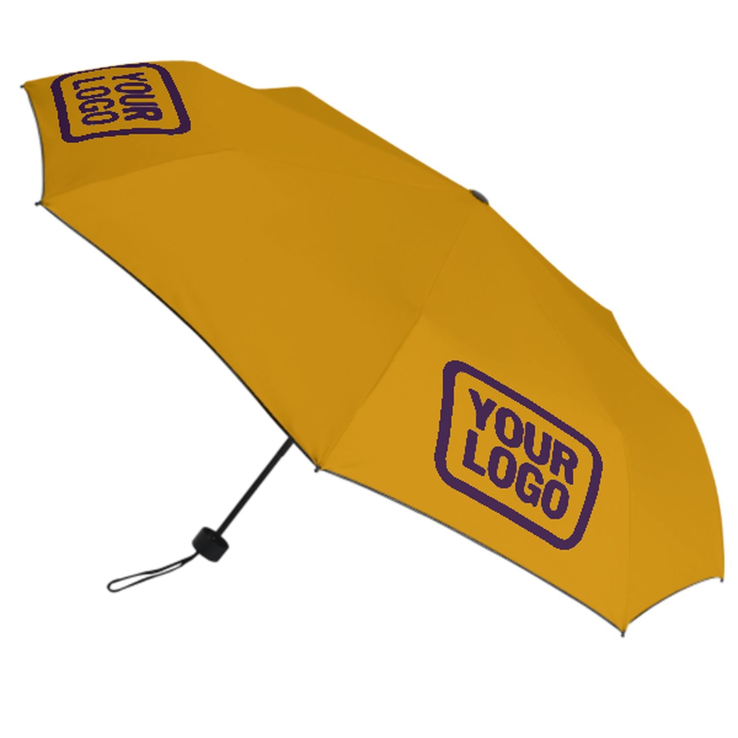 Maßgeschneidertes Gelb Lila Automatik-Regenschirm