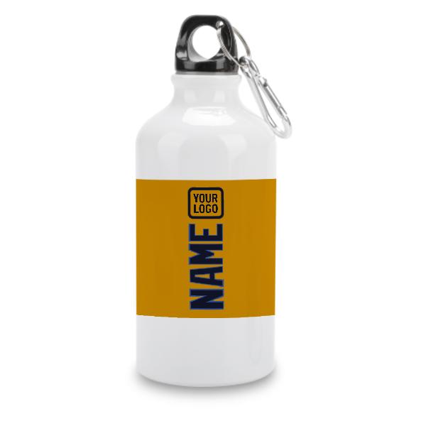 Maßgeschneidertes Gelb Stahlblau Sportflasche