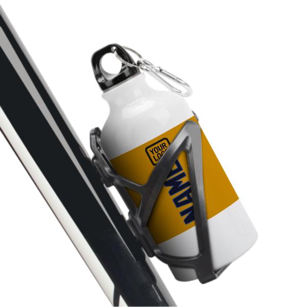 Maßgeschneidertes Gelb Stahlblau Sportflasche