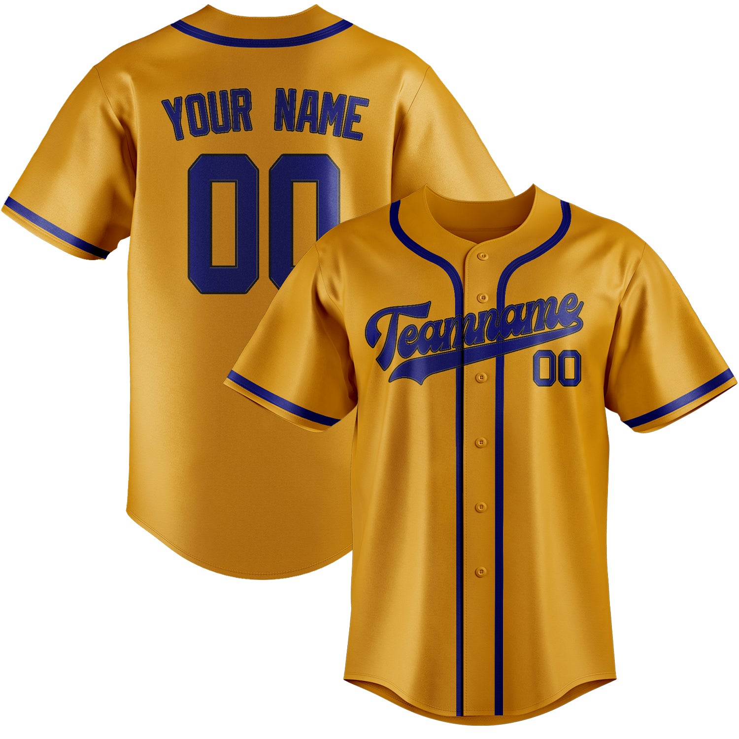 Benutzerdefiniertes Professionelles Gelb Himmelblau Baseballtrikot