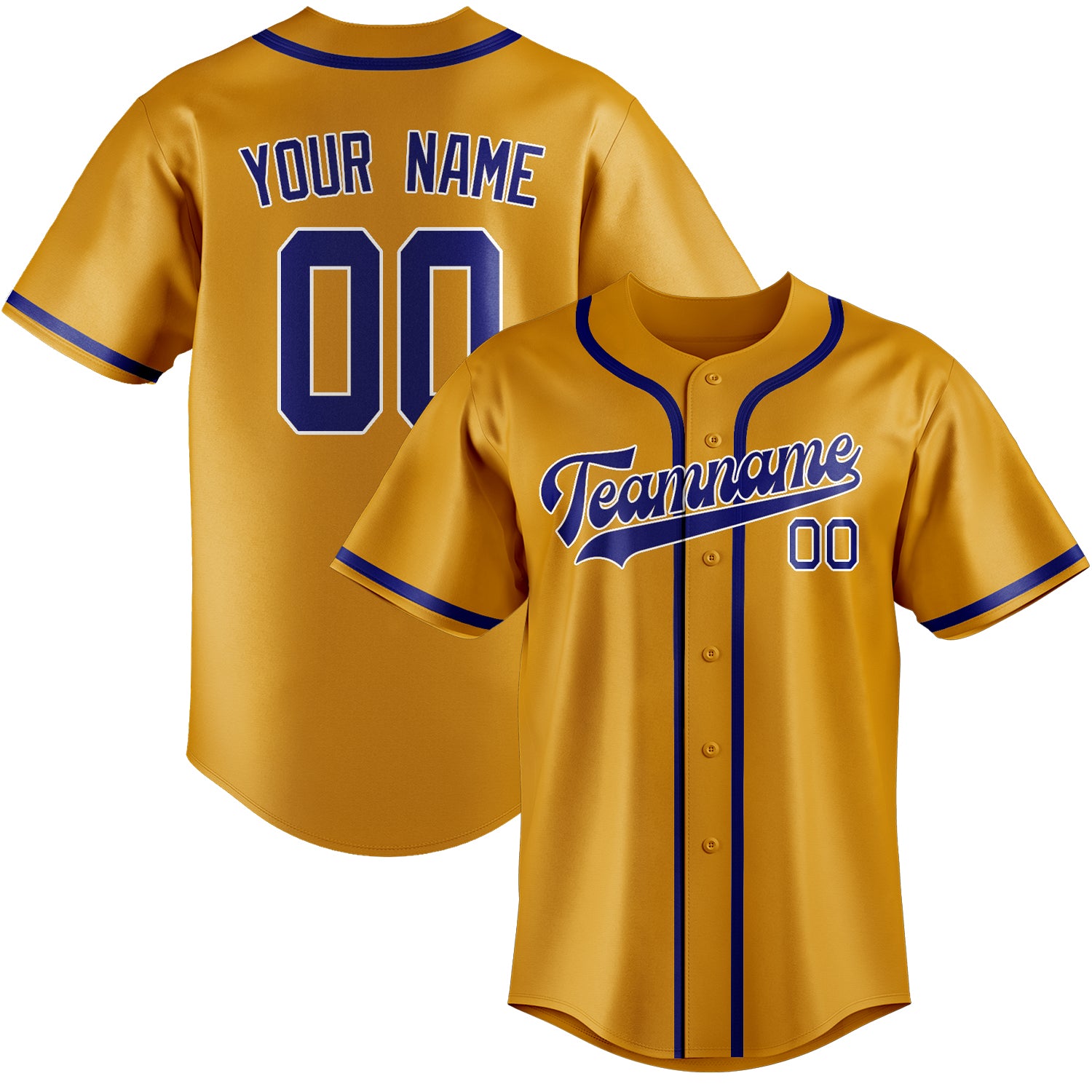 Benutzerdefiniertes Professionelles Gelb Himmelblau Baseballtrikot