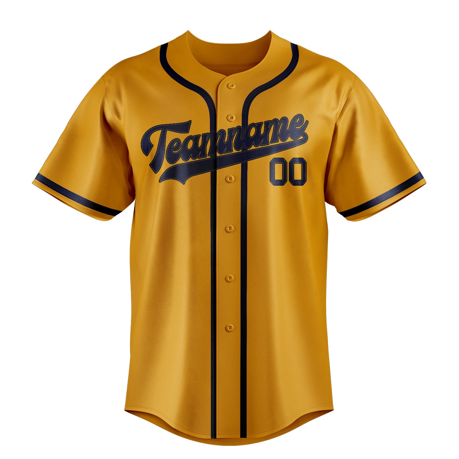 Benutzerdefiniertes Professionelles Gelb Marineblau Baseballtrikot