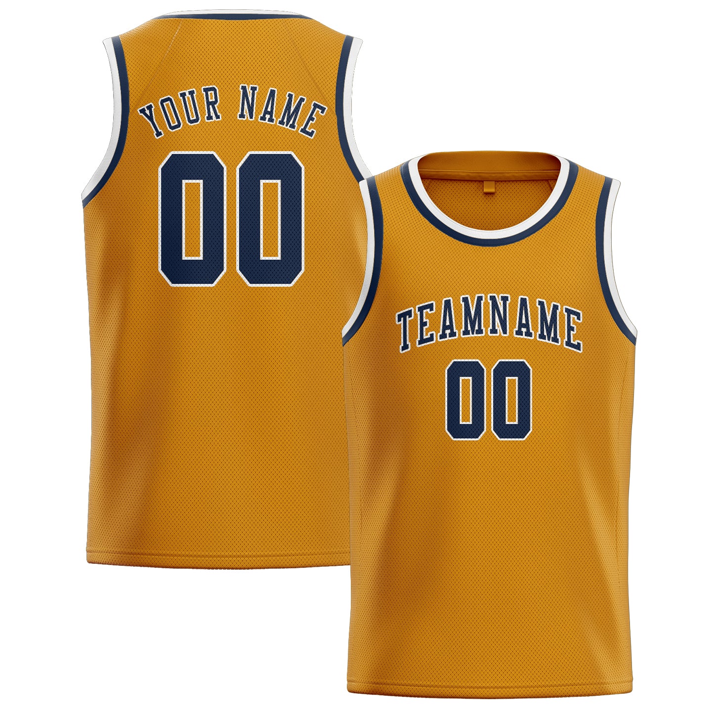 Benutzerdefiniertes Professionelles Gelb Marineblau Basketballtrikot