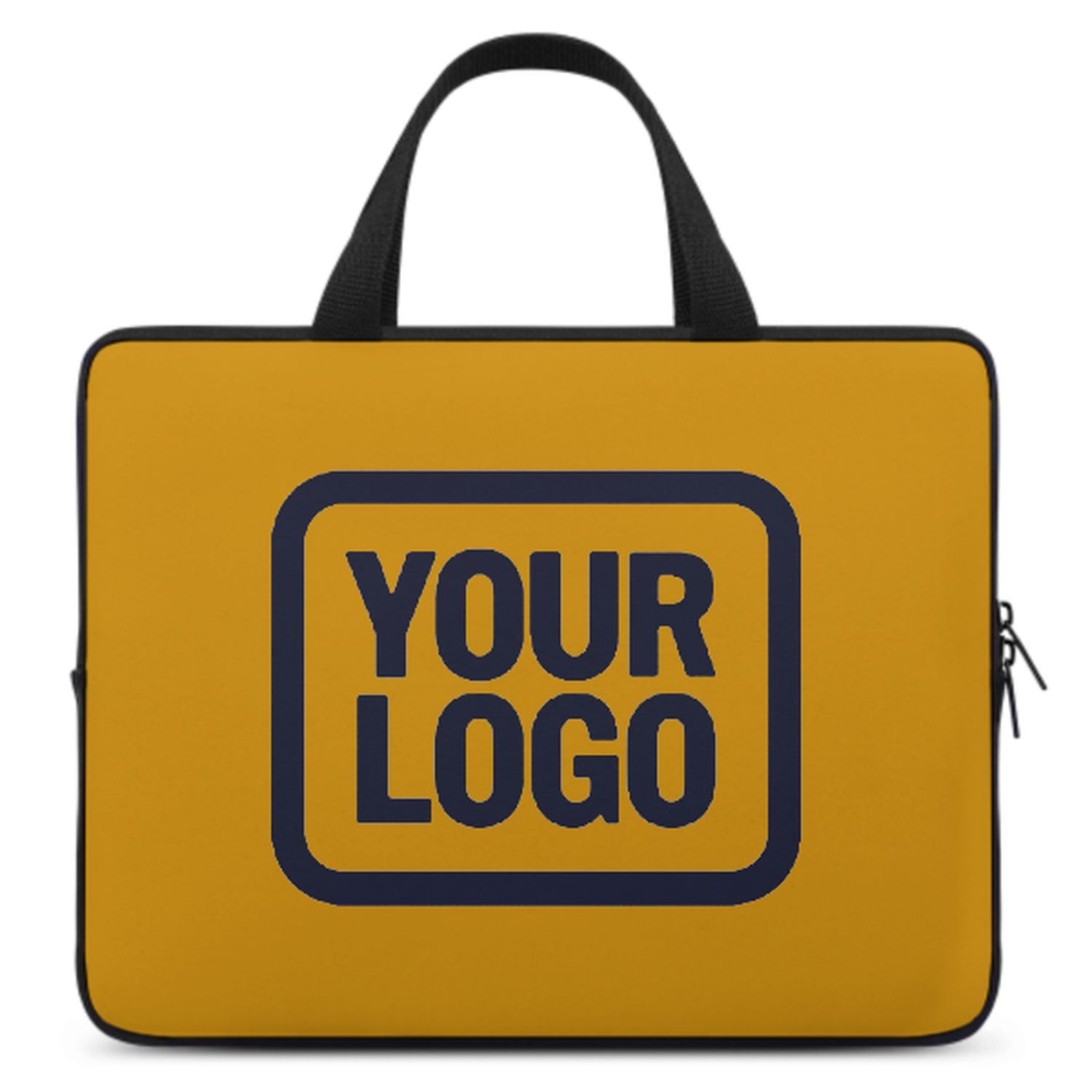 Borsa per laptop personalizzata gialla e blu navy