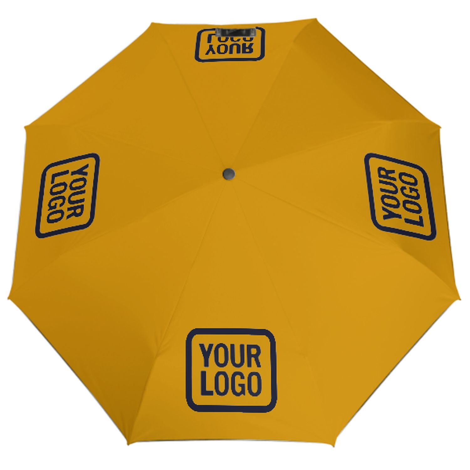 Maßgeschneidertes Gelb Stahlblau Automatik-Regenschirm