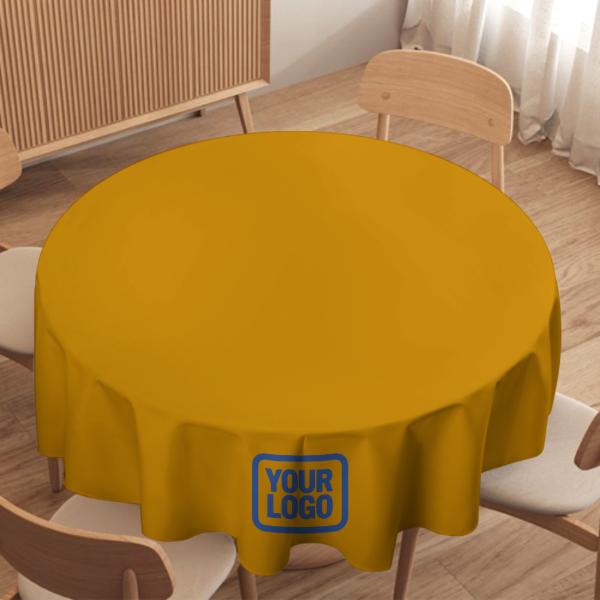 Maßgeschneidertes Gelb Himmelblau Runde Tischdecke