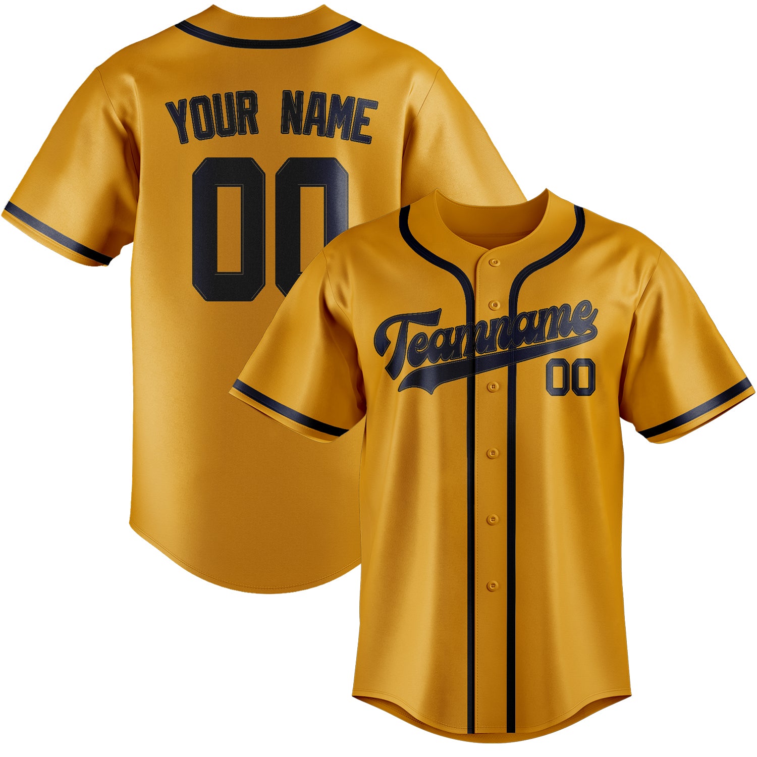 Benutzerdefiniertes Professionelles Gelb Stahlblau Baseballtrikot