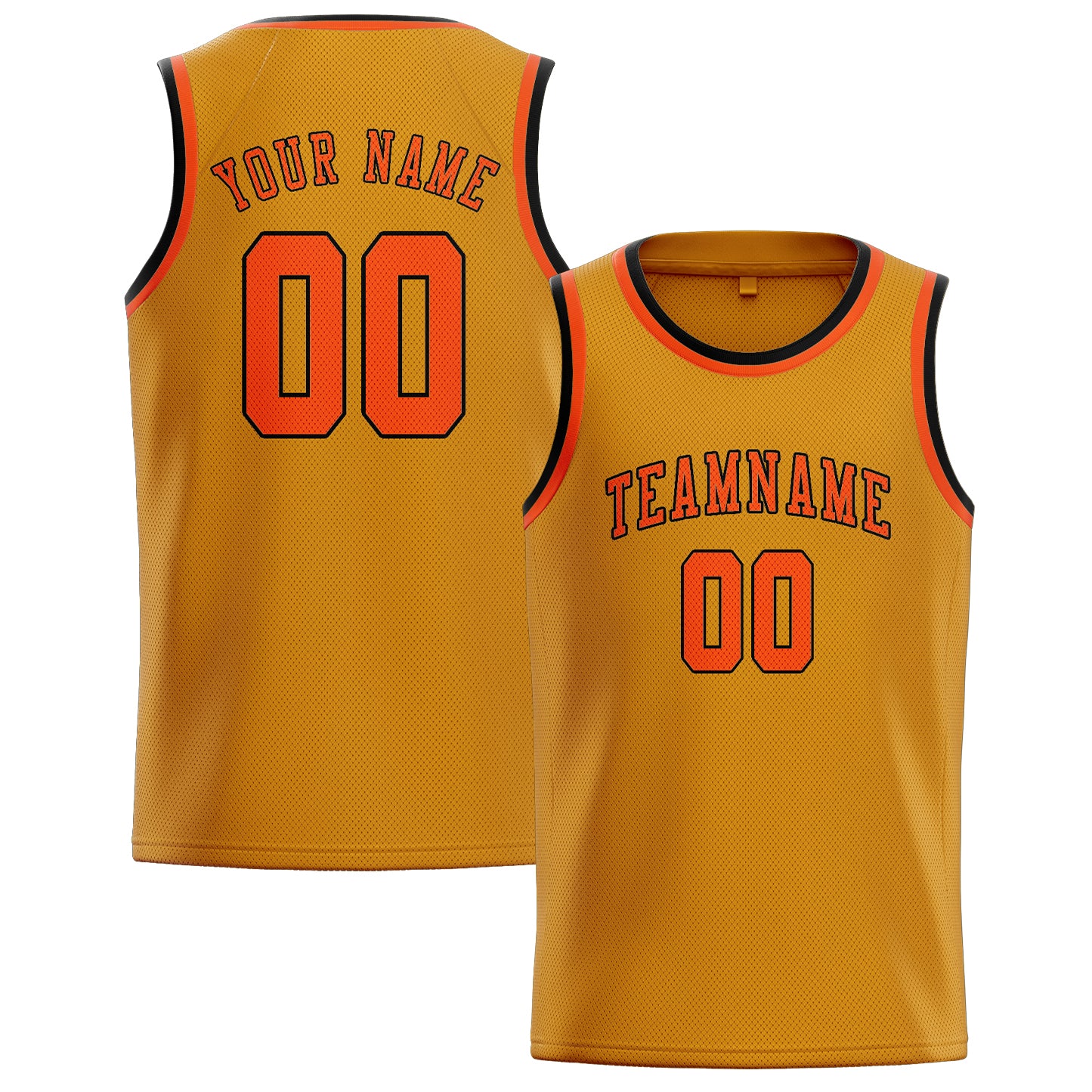 Benutzerdefiniertes Professionelles Gelb Orangerot Basketballtrikot