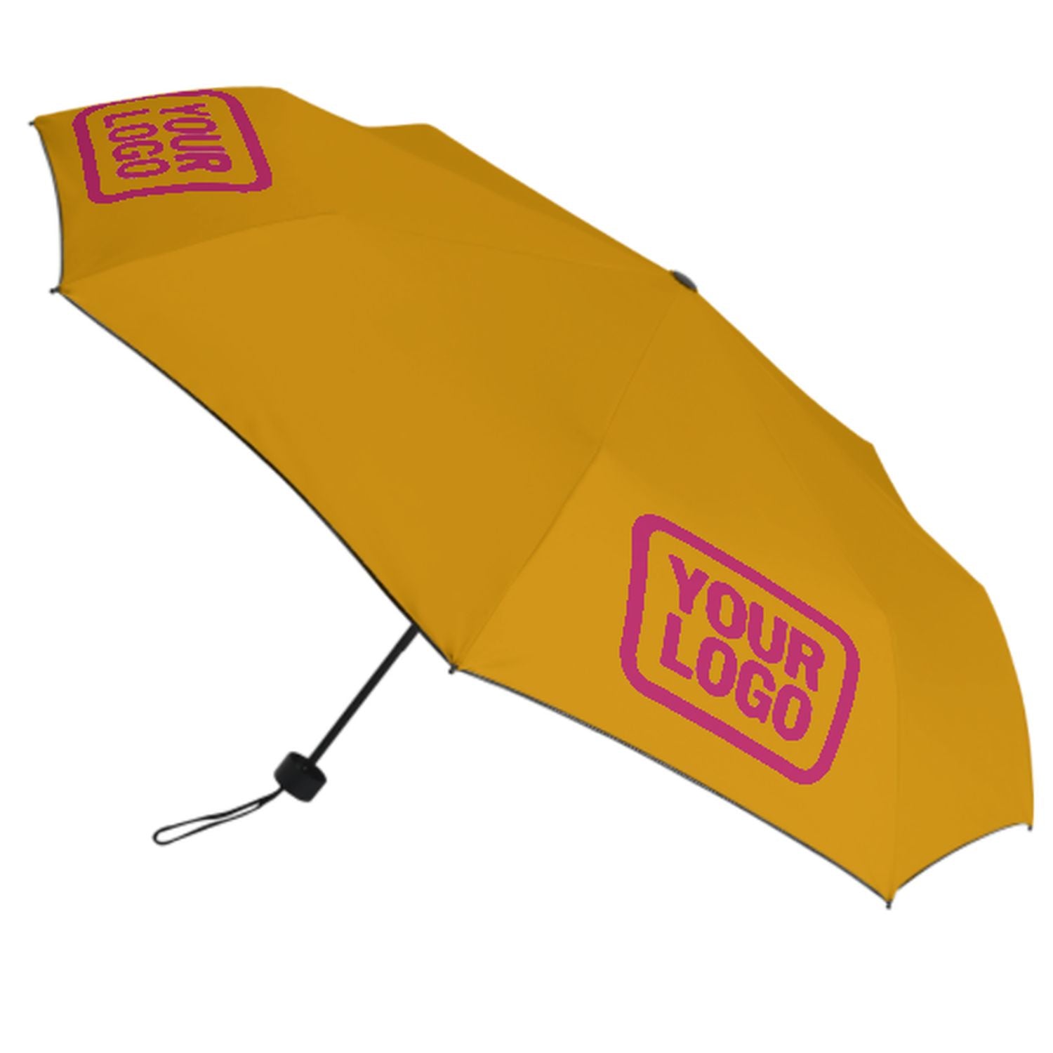 Maßgeschneidertes Gelb Rosarot Automatik-Regenschirm