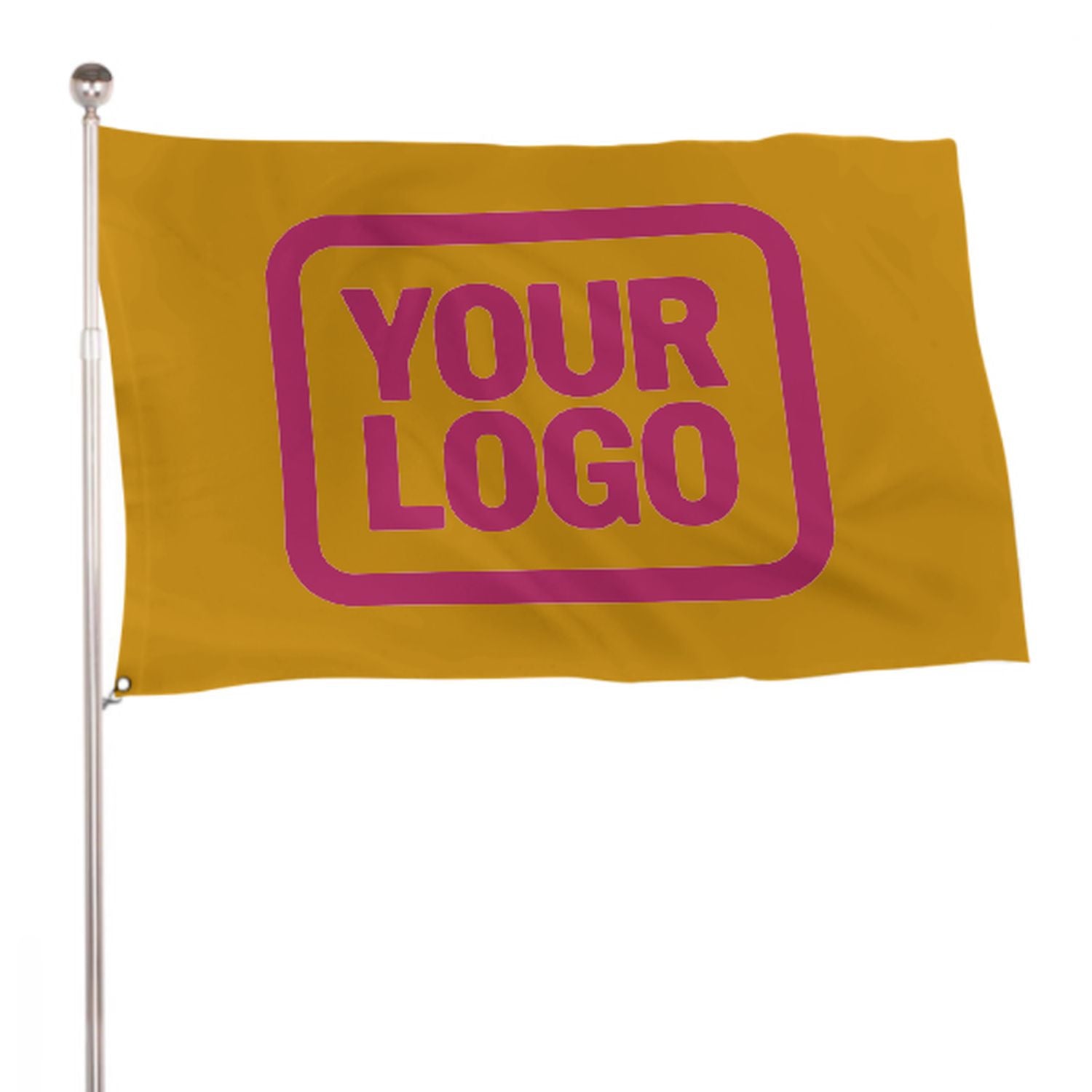 Maßgeschneidertes Gelb Rosarot Flagge