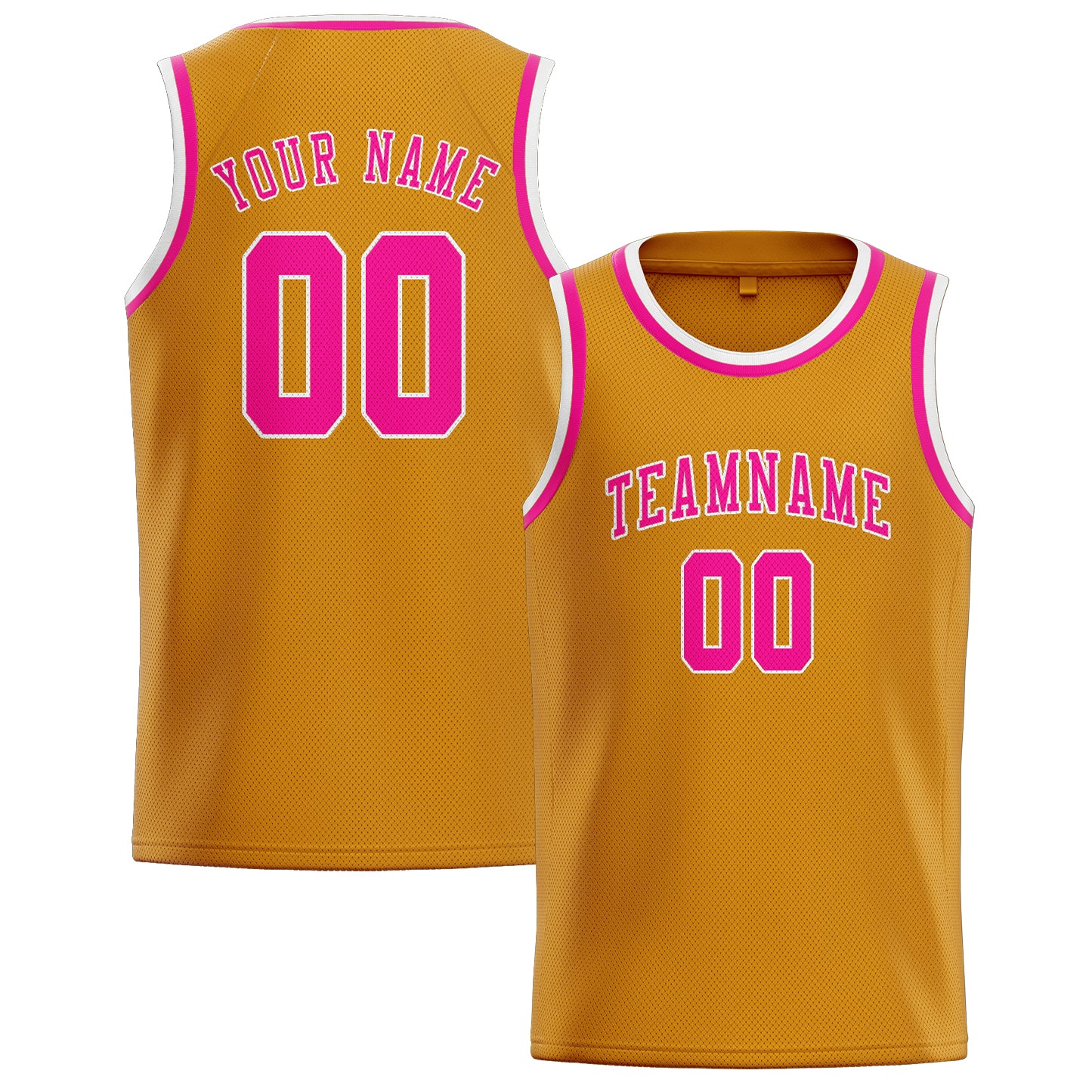 Benutzerdefiniertes Professionelles Gelb Rosarot Basketballtrikot