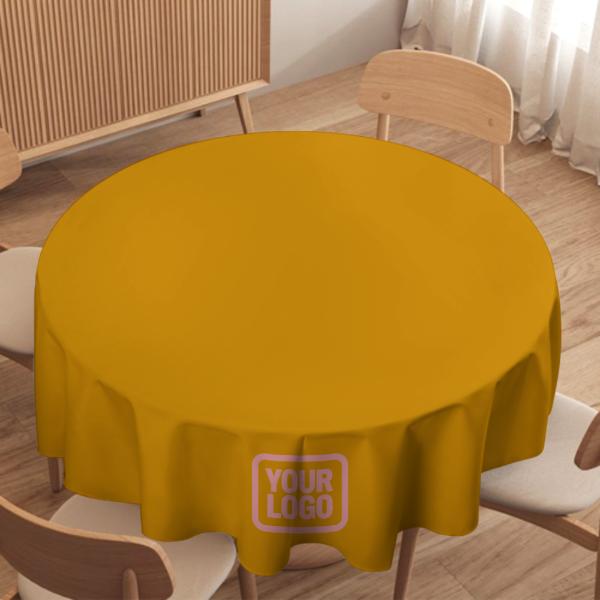 Maßgeschneidertes Gelb Rosa Runde Tischdecke