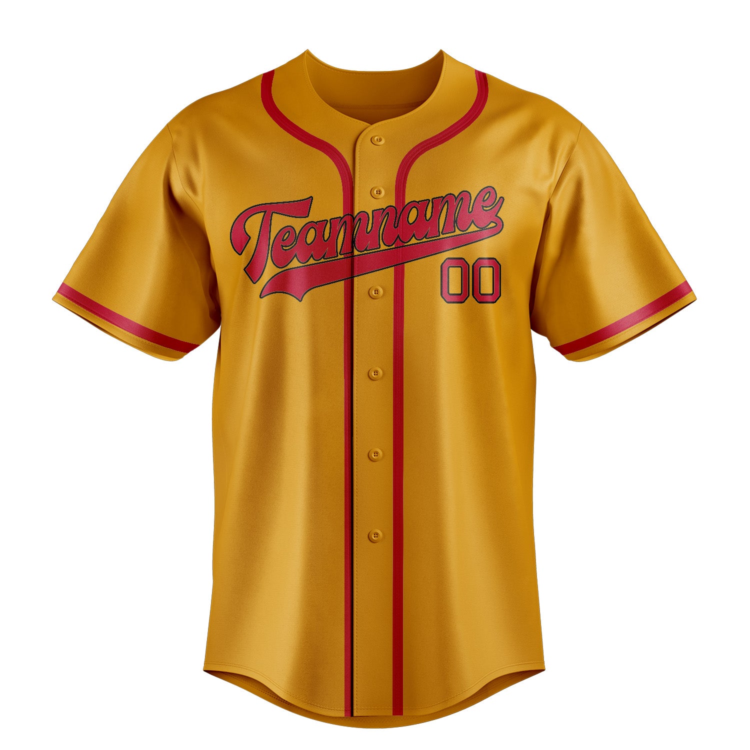 Benutzerdefiniertes Professionelles Gelb Rot Baseballtrikot