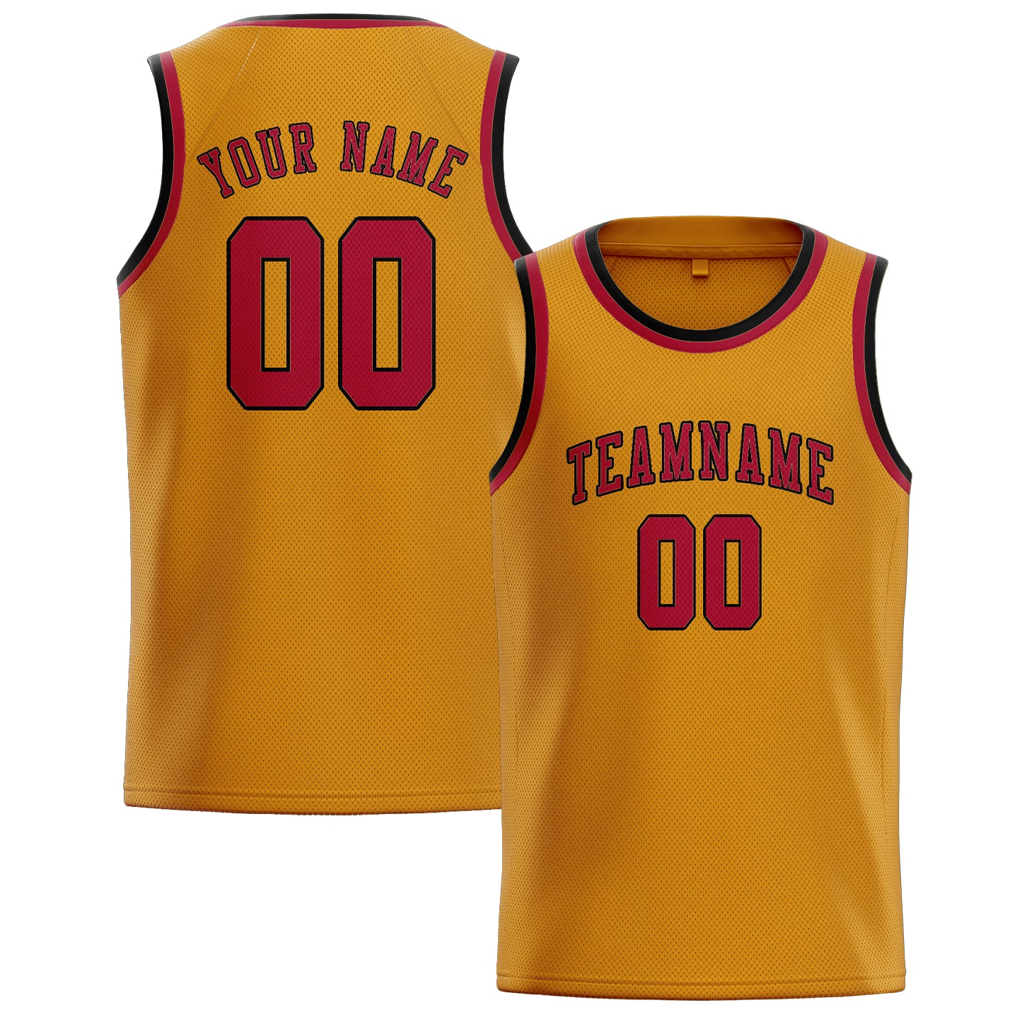 Benutzerdefiniertes Professionelles Gelb Rot Basketballtrikot