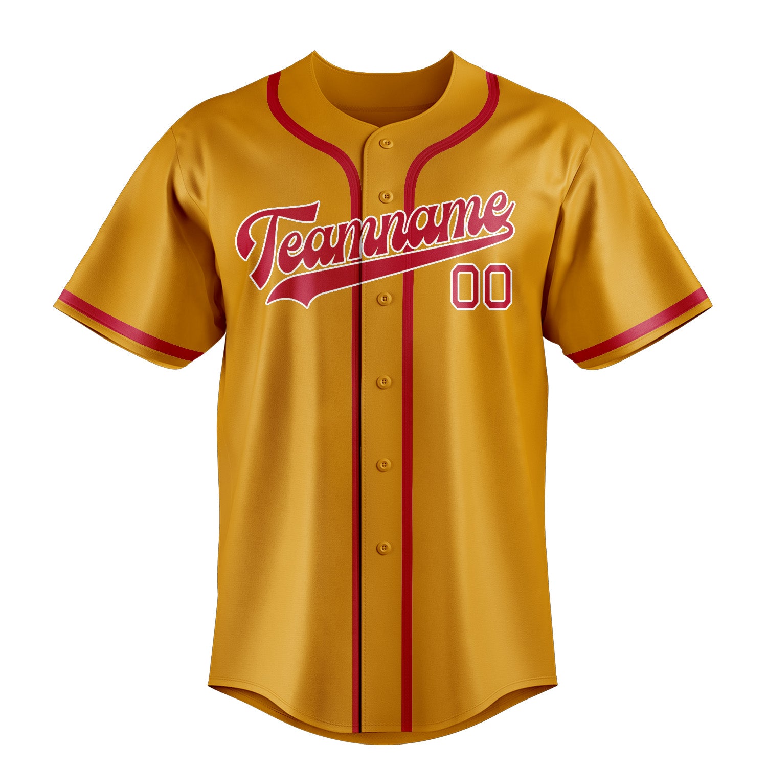 Benutzerdefiniertes Professionelles Gelb Rot Baseballtrikot
