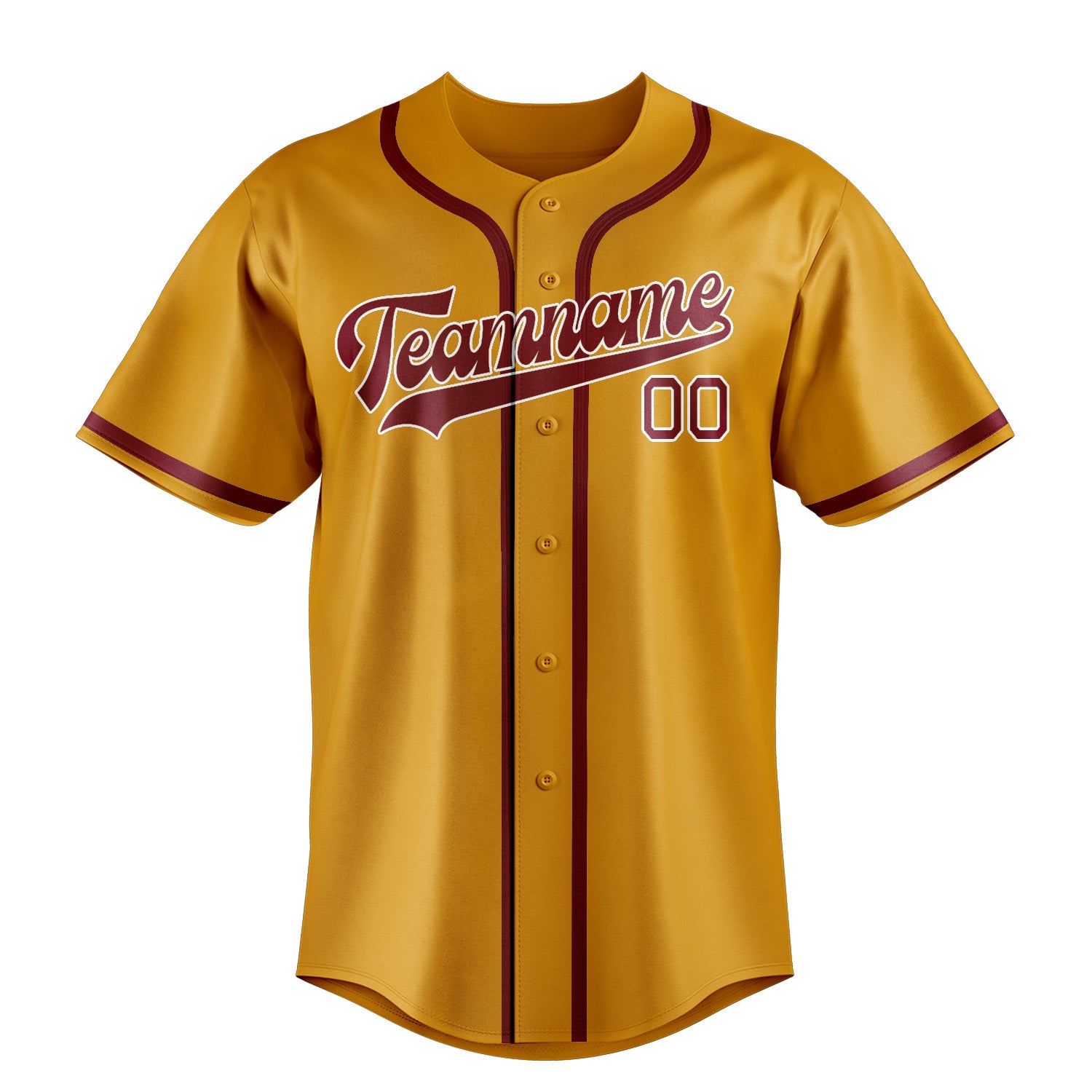 Benutzerdefiniertes Professionelles Gelb Karmesinrot Baseballtrikot