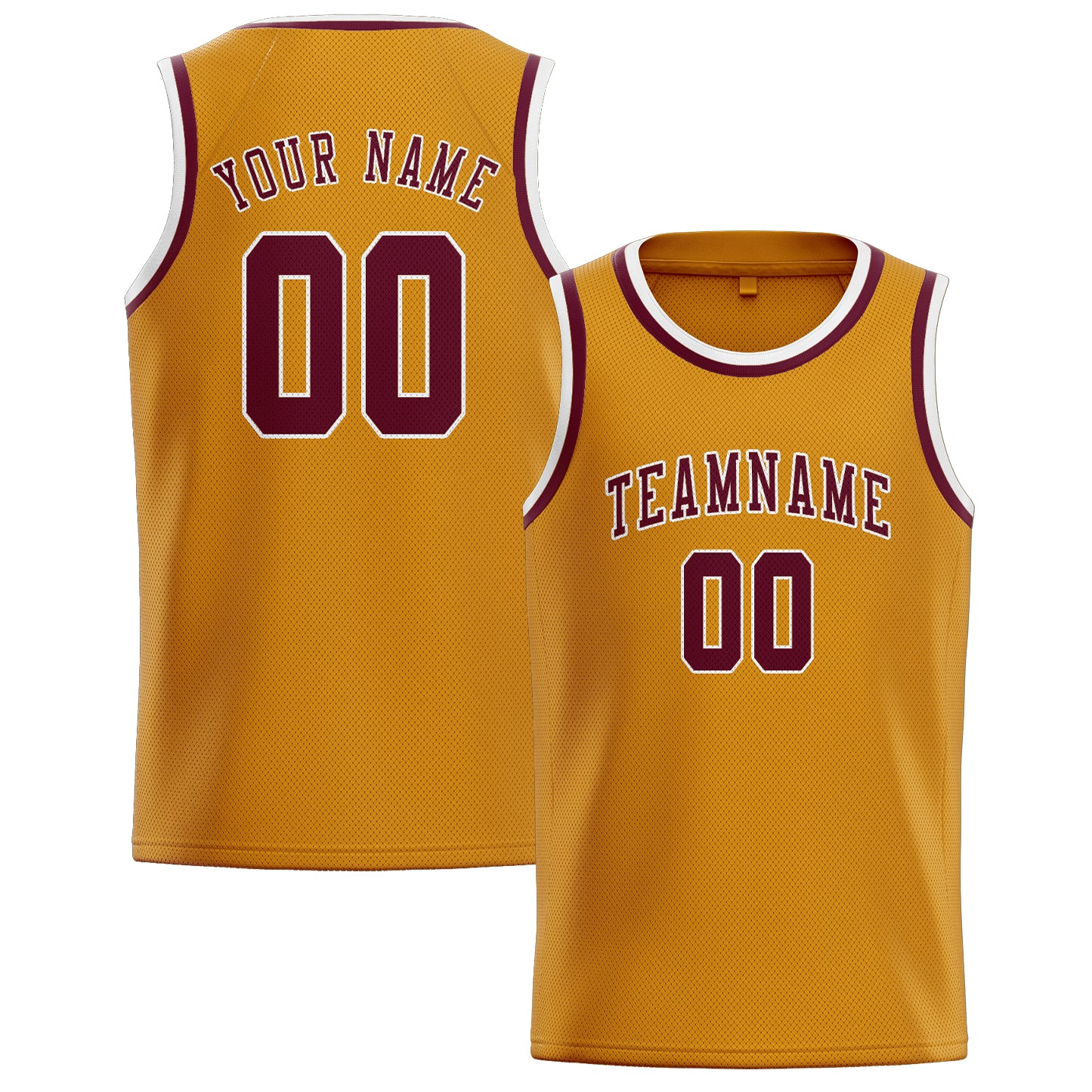 Benutzerdefiniertes Professionelles Gelb Karmesinrot Basketballtrikot