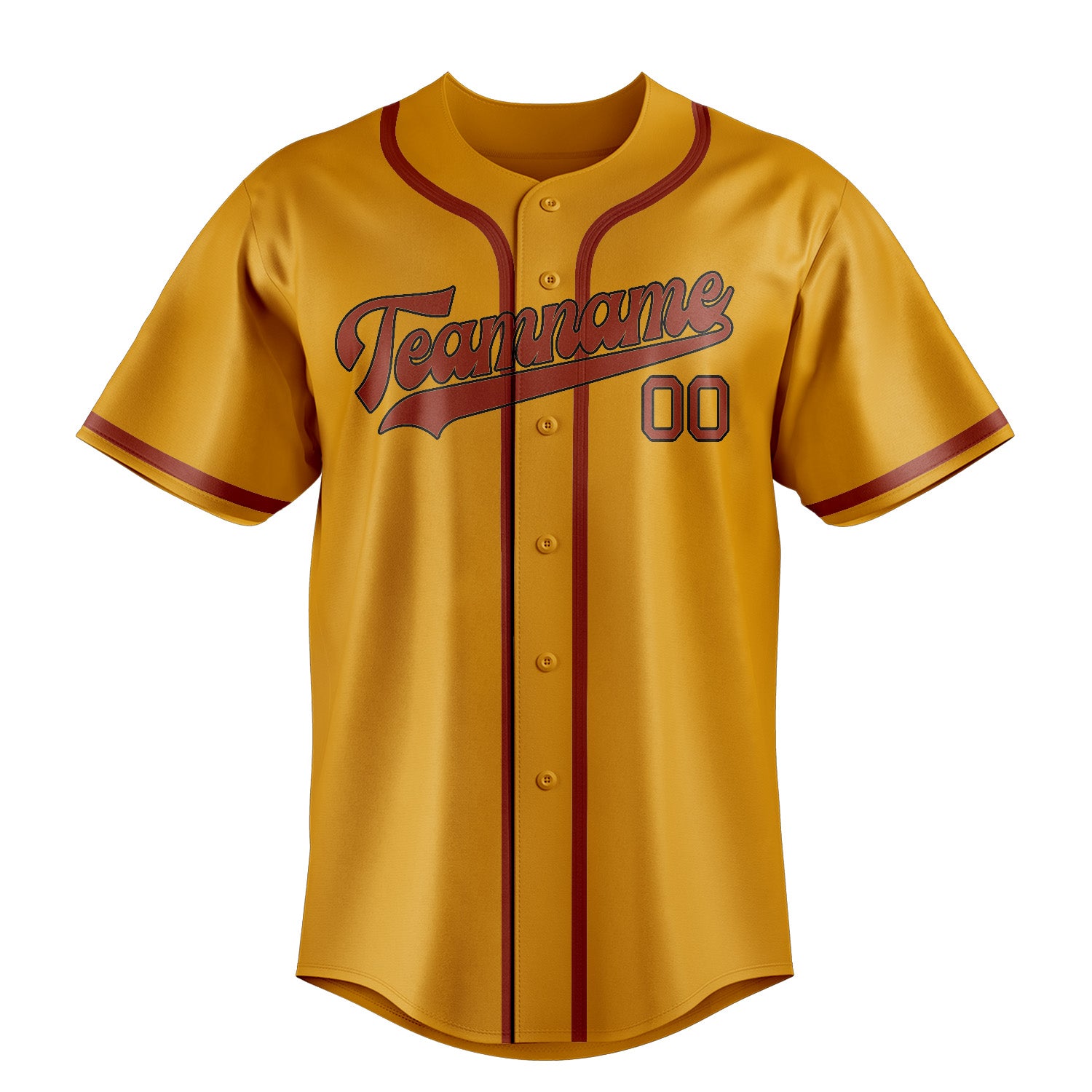 Benutzerdefiniertes Professionelles Gelb Korallenrot Baseballtrikot
