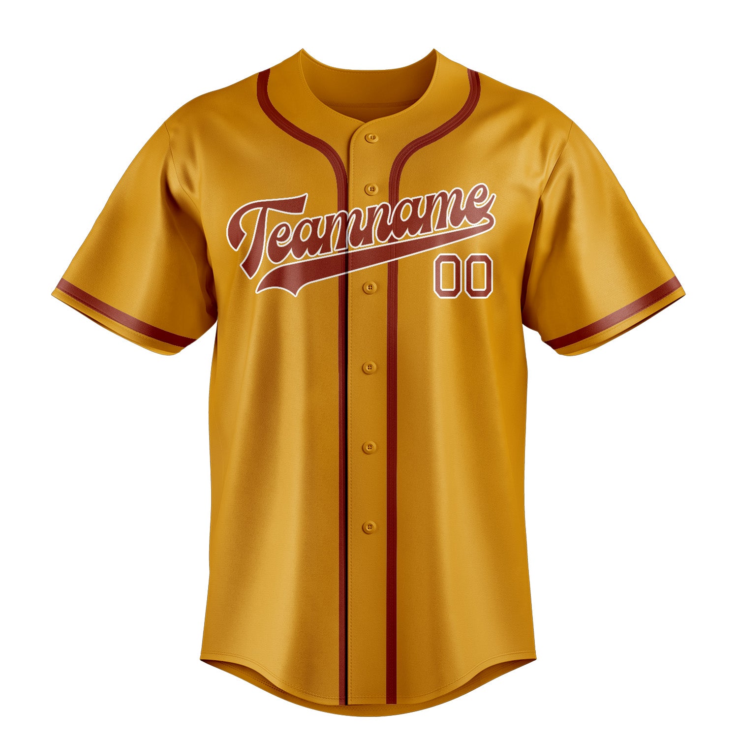 Benutzerdefiniertes Professionelles Gelb Korallenrot Baseballtrikot