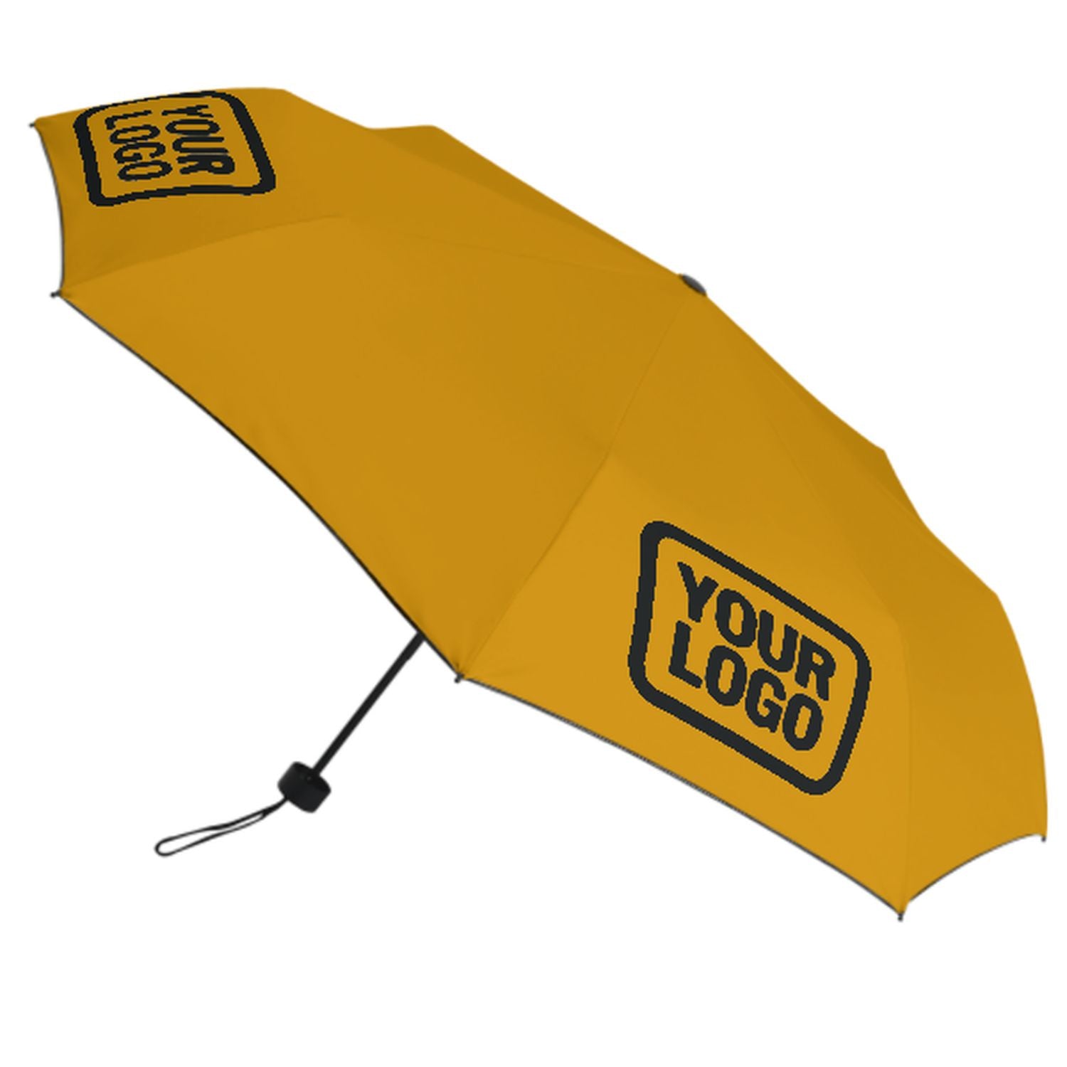 Maßgeschneidertes Gelb Schwarz Automatik-Regenschirm